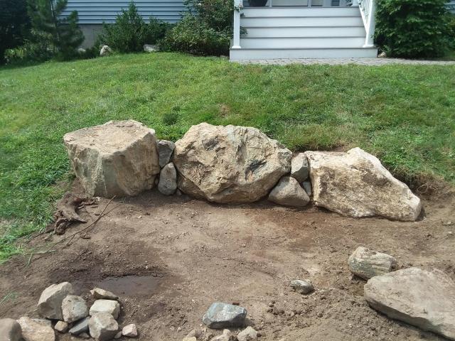 Boulders lined up