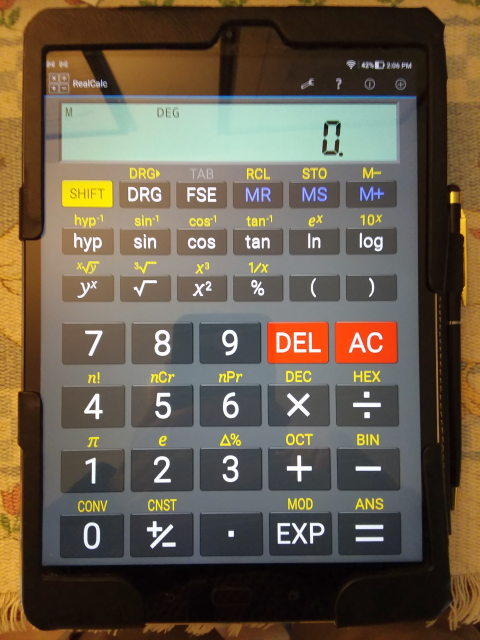 Calculator showing zero